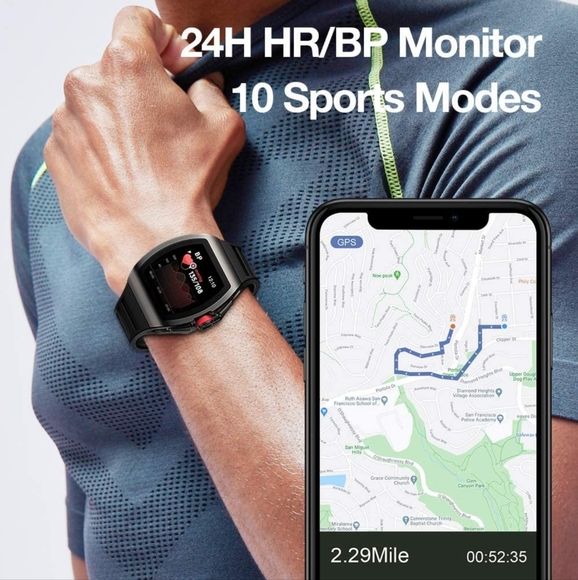 Smart watch for Andriod Phones, with heart rate, blood pressure, IP68 Waterproof - Picture 7 of 9